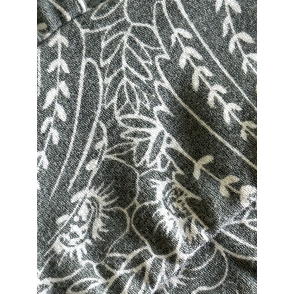 Pact Wide Leg Knit Pleated Pant Small Green Gray Floral Print Stretch Loungewear - Picture 6 of 7
